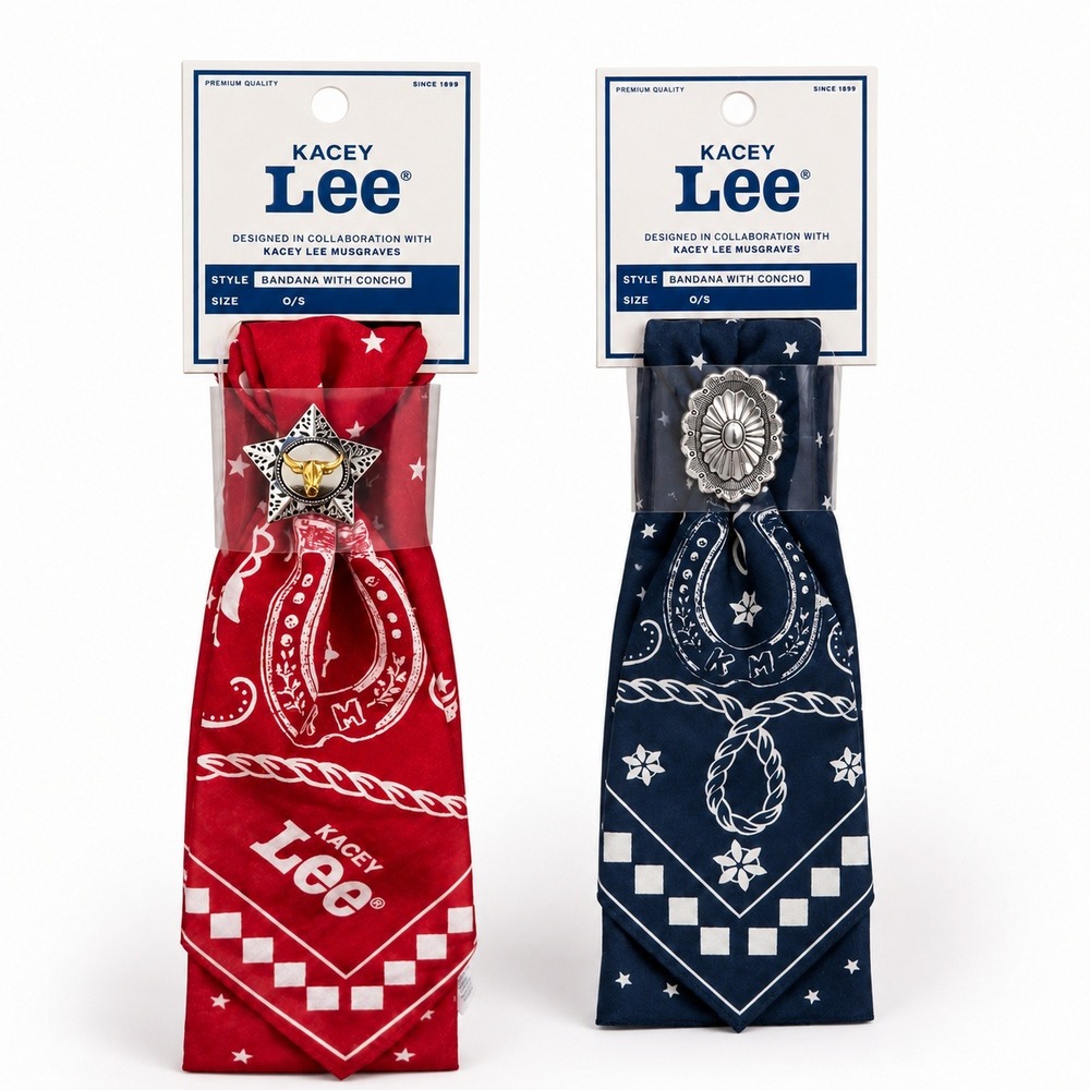 Lee x Kacey Musgraves Bandana with Concho Unisex Cotton Red Navy Western Cowgirl